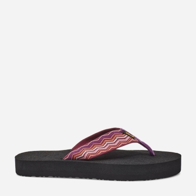 Teva Original Mush - Women's Teva Flip Flops - Black / Multicolor | India (XEKJ57306)